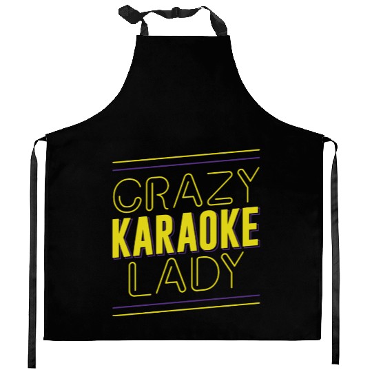 Karaoke Singer Crazy Karaoke Lady Kitchen Aprons