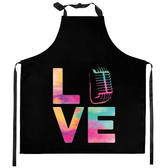 Karaoke Singer Microphone Vocalist Kitchen Aprons