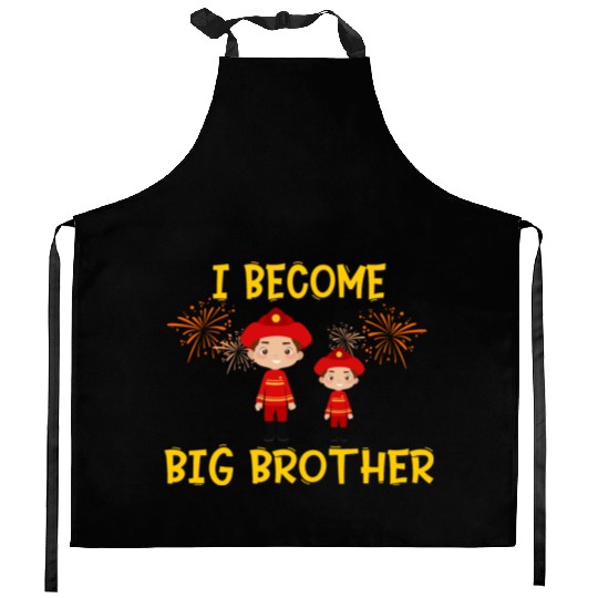 Big brother fire truck fireman 2023 Kitchen Aprons