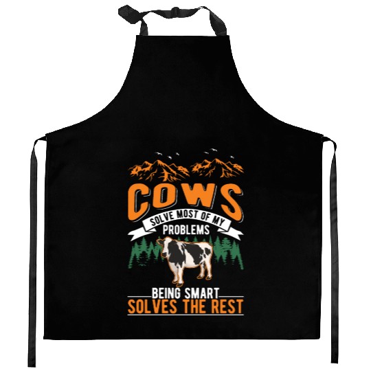 Cow Gift Farmer Cattle Breeder Cows Kitchen Aprons