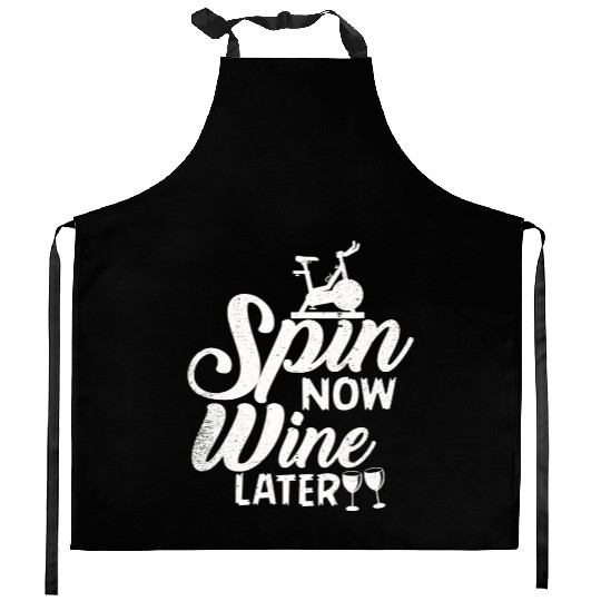 Spin Now Wine Later Kitchen Aprons