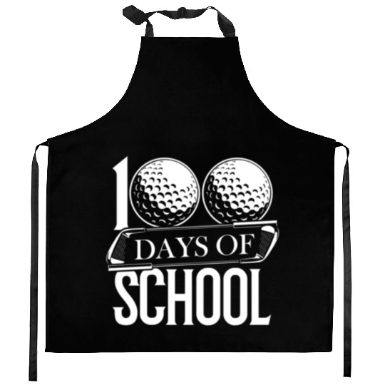100 Days Of School Sports Golf Ball Athletic Kitchen Aprons