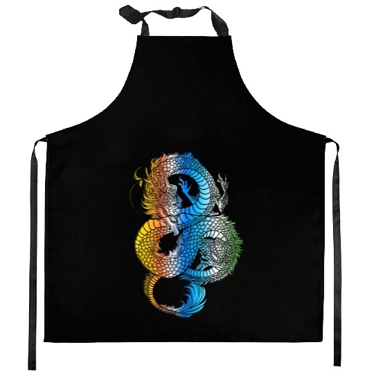 Japanese Dragon Vintage Demon Retro 102 Kitchen Aprons