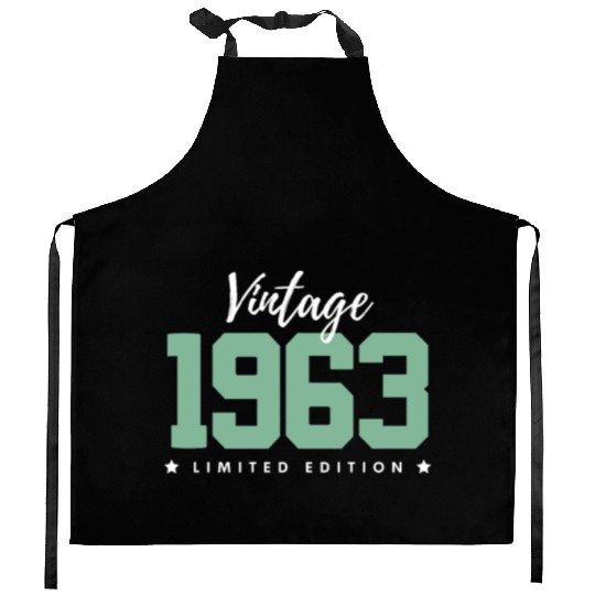 60 Years Vintage 1963 Retro 60th Birthday Kitchen Aprons