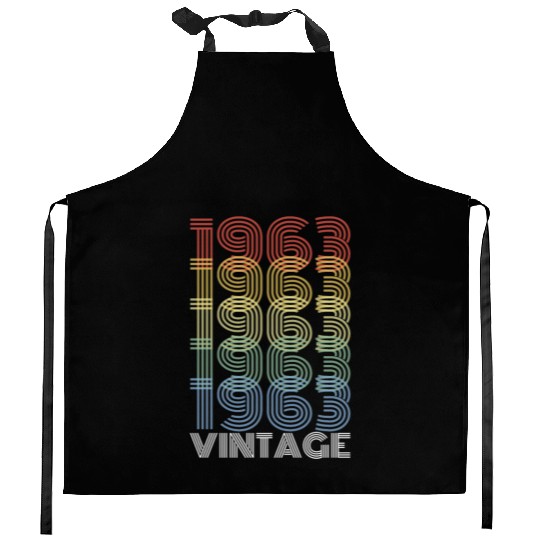 60 Years Vintage 1963 Retro 60th Birthday Kitchen Aprons