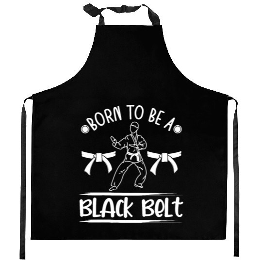 Jiu jitsu born to be a black belt jujutsu mma Kitchen Aprons