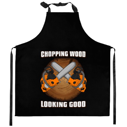 chainsaw Lumberjack Kitchen Aprons