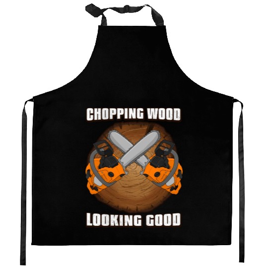 chainsaw Lumberjack Kitchen Aprons