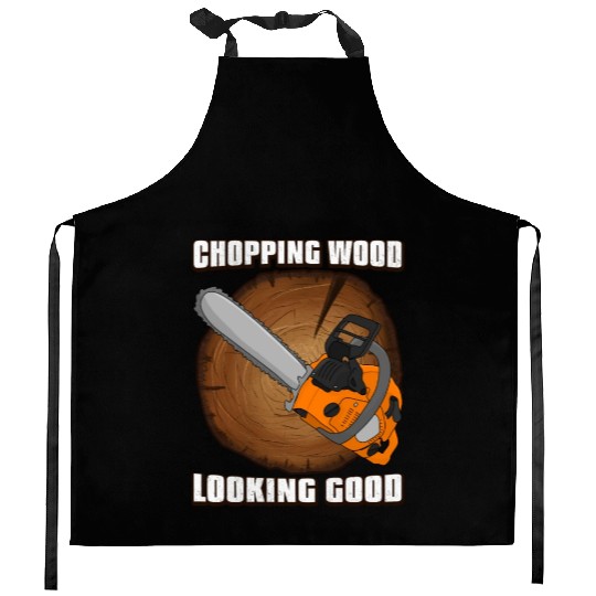 chainsaw Lumberjack Kitchen Aprons
