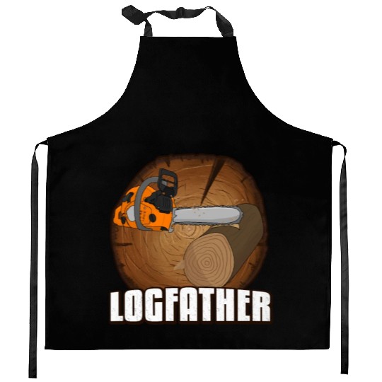 chainsaw Logfather Lumberjack Kitchen Aprons