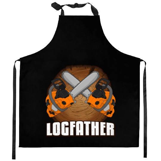 chainsaw Logfather Lumberjack Kitchen Aprons