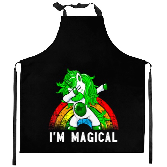 Im Magical Irish Dabbing Unicorn Toddler St Patric Kitchen Aprons