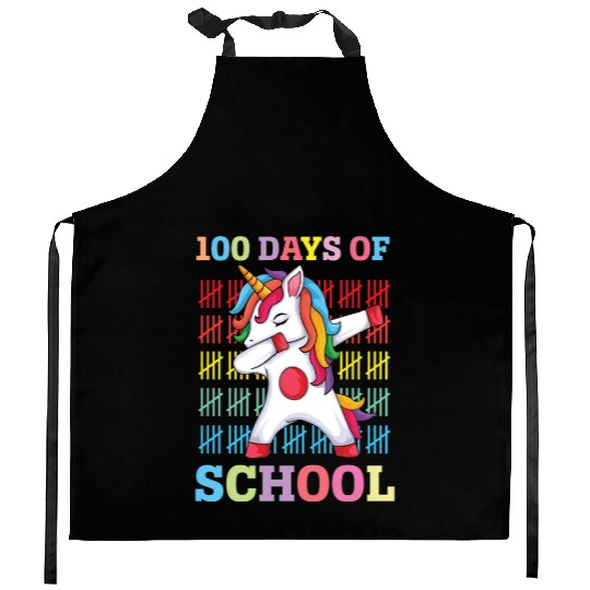 Dabbing Unicorn 100 Days of School,For Girls dabb Kitchen Aprons