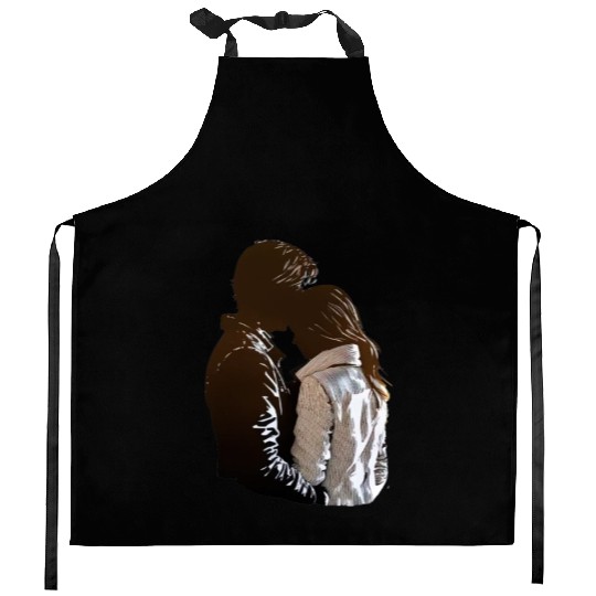 Sweet Couple's Warm Embrace, Valentine's Gift, Kitchen Aprons