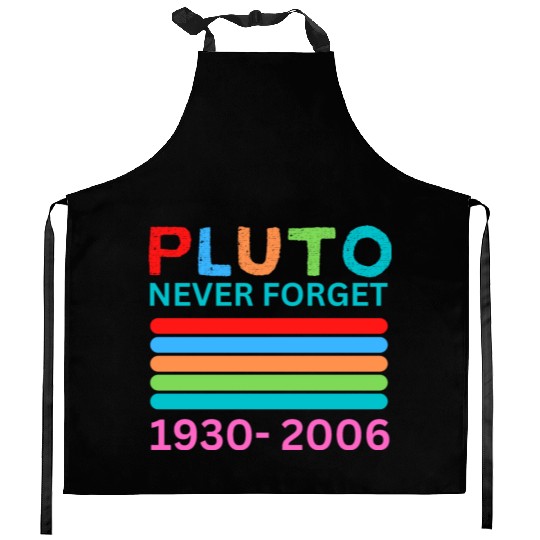 Pluto Never Forget Retro Space Science Pluto Kitchen Aprons