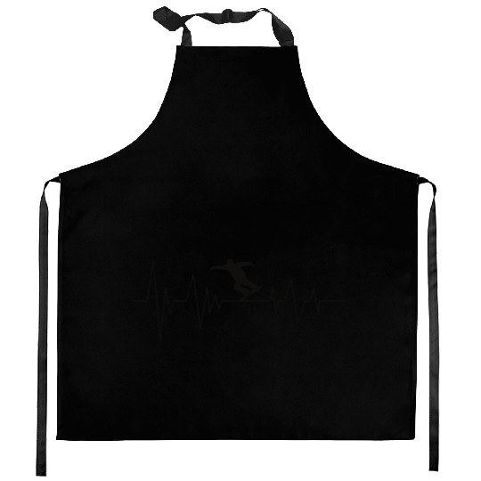 Snowboarding Heartbeat Line - Gift For Adventurer Kitchen Aprons
