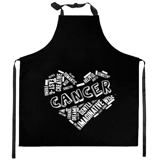Cancer Heart Word Cloud Doodle Astrology Zodiac St Kitchen Aprons