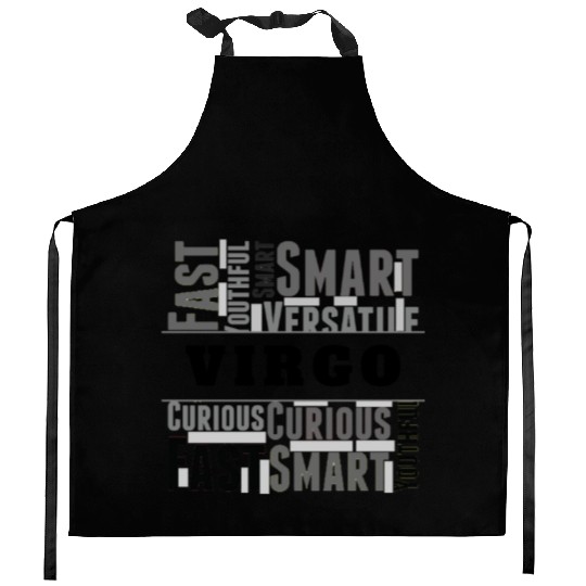 Virgo Zodiac Star Sign Word Cloud Square Monochrom Kitchen Aprons