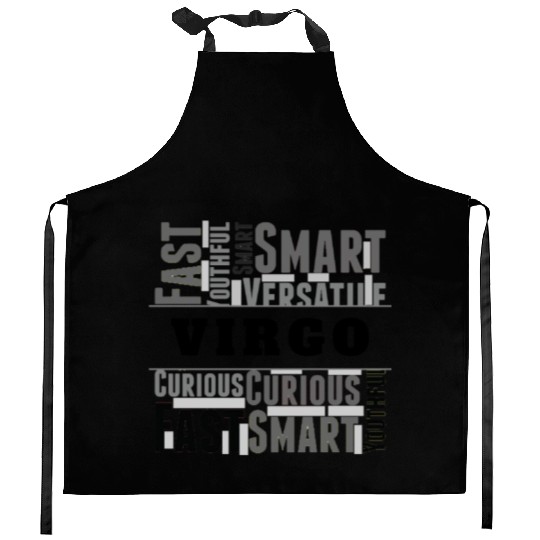 Virgo Zodiac Star Sign Word Cloud Square Monochrom Kitchen Aprons