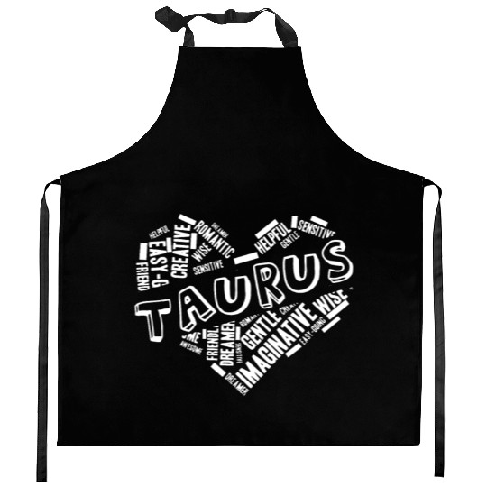 Taurus Heart Word Cloud Doodle Astrology Zodiac St Kitchen Aprons