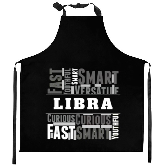 Libra Zodiac Star Sign Word Cloud Square Monochrom Kitchen Aprons