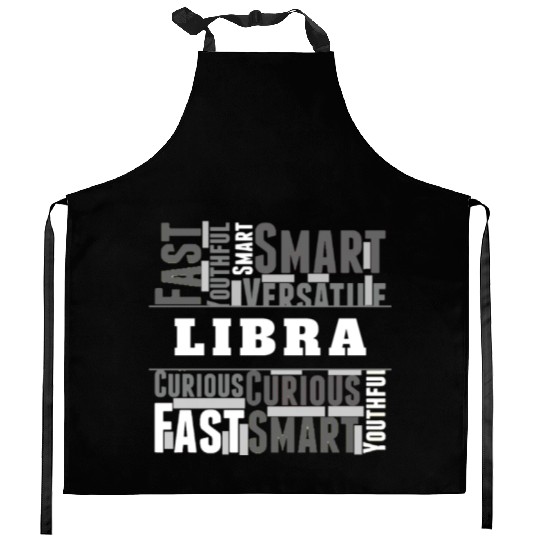 Libra Zodiac Star Sign Word Cloud Square Monochrom Kitchen Aprons