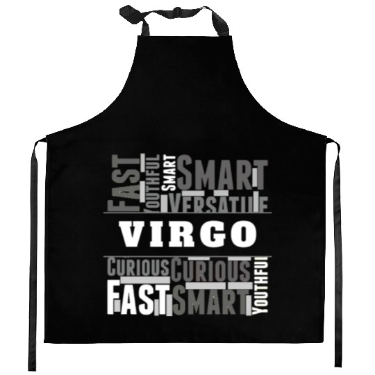 Virgo Zodiac Star Sign Word Cloud Square Monochrom Kitchen Aprons