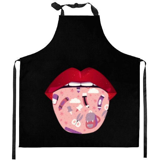 Daycare Teacher Lips Kitchen Aprons