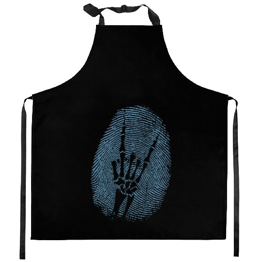 Heavy Metal Fingerprint Music Genre Kitchen Aprons