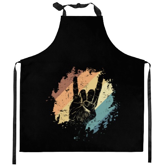 Heavy Metal Hand Sign Music Band Genre Kitchen Aprons