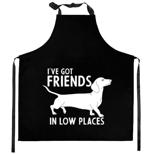 Dachshund I've Got Friends in Low Places Cute Dogf Kitchen Aprons