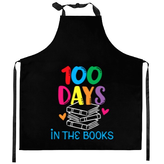 100 Days in the Books - Book Lover English Reading Kitchen Aprons