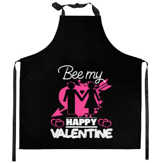 Bee my VALENTINE Day807 Kitchen Aprons