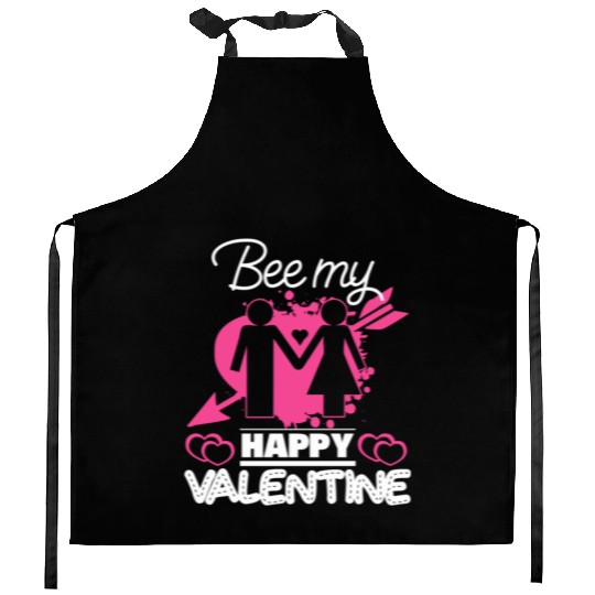 Bee my VALENTINE Day807 Kitchen Aprons