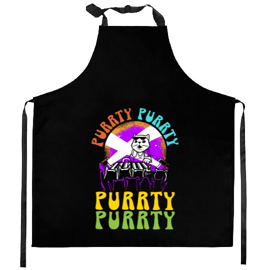 Purrty Piano Cat Musician Musical Pianist Music Kitchen Aprons