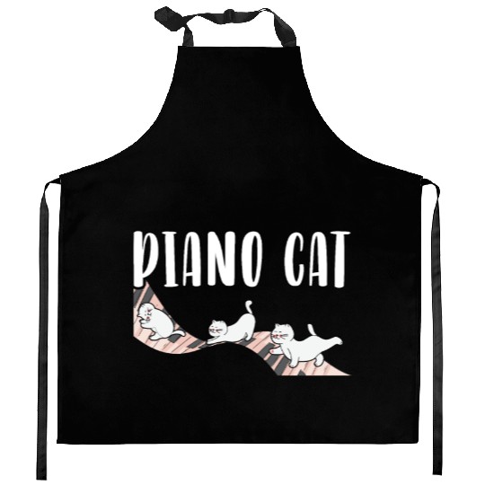 Piano Cat Musician Musical Instrument Pianist Kitchen Aprons