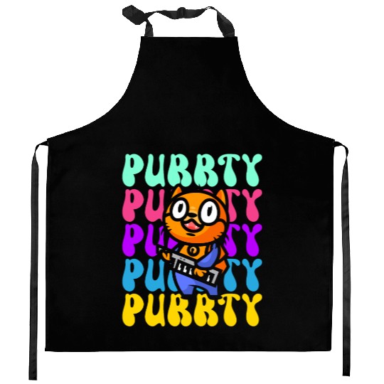 Purrty Piano Cat Musician Musical Pianist Music Kitchen Aprons