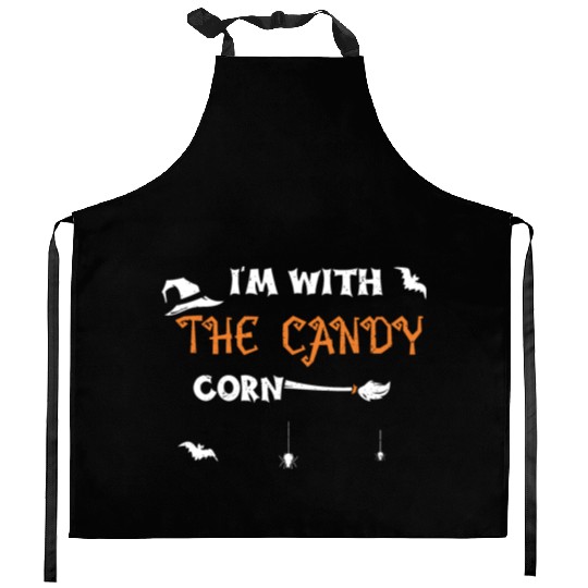 I'm With The Candy Corn Kitchen Aprons