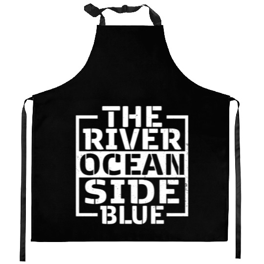 The River Ocean Side Blue - Ocean Lover Kitchen Aprons