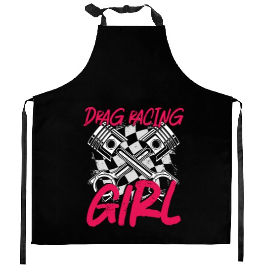 Drag Racing Race Car Girl Vintage Kitchen Aprons