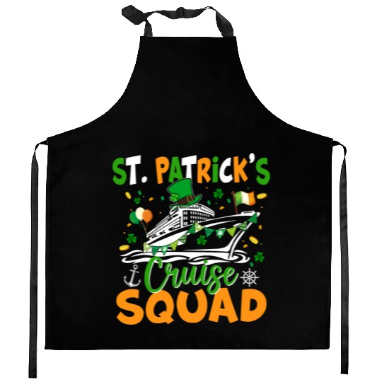 St Patrick s Day Cruise Squad Happy Patricks Day Kitchen Aprons