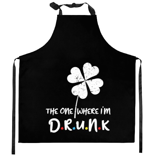 Drunk Beer Paddy Shamrock Saint Patrick Day Kitchen Aprons