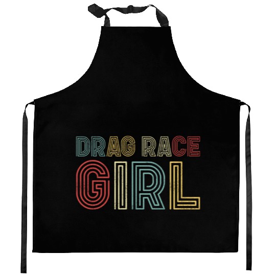 Drag Racing Race Car Girl Retro Kitchen Aprons