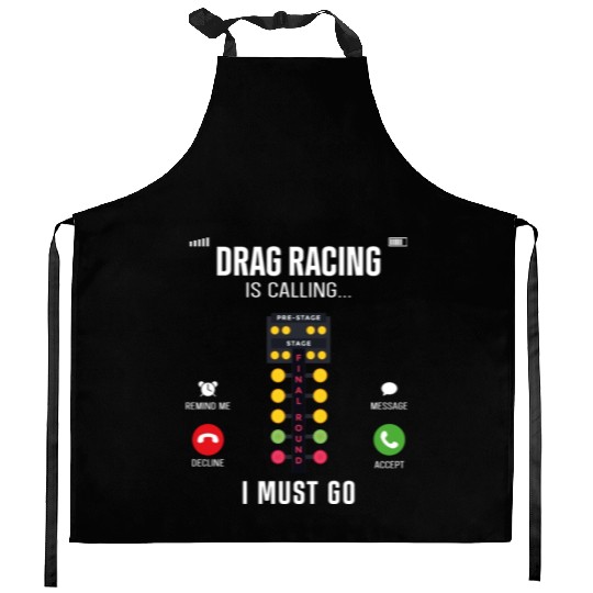Drag Racing Race Car Phone Display Kitchen Aprons