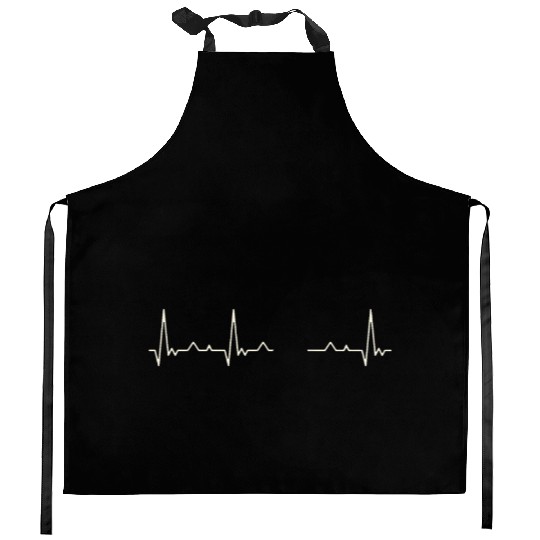 Triceratops Dinosaur Skeleton. Heart. Love. EKG. Kitchen Aprons