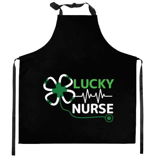 Saint Patrick Day Clover Lucky Nurse Kitchen Aprons