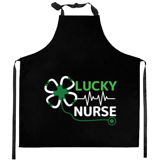 Saint Patrick Day Clover Lucky Nurse Kitchen Aprons