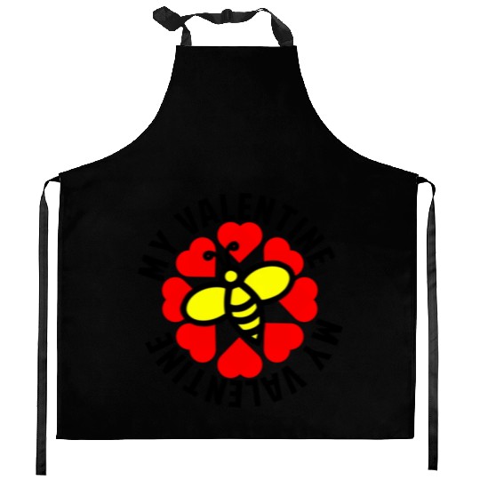 Bee my valentine609 Kitchen Aprons