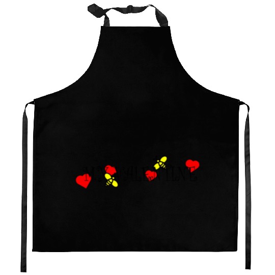 Bee my valentine738 Kitchen Aprons