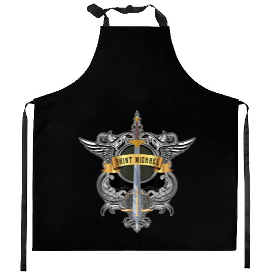 Sword of Saint Michael the Archangel Catholic Men Kitchen Aprons
